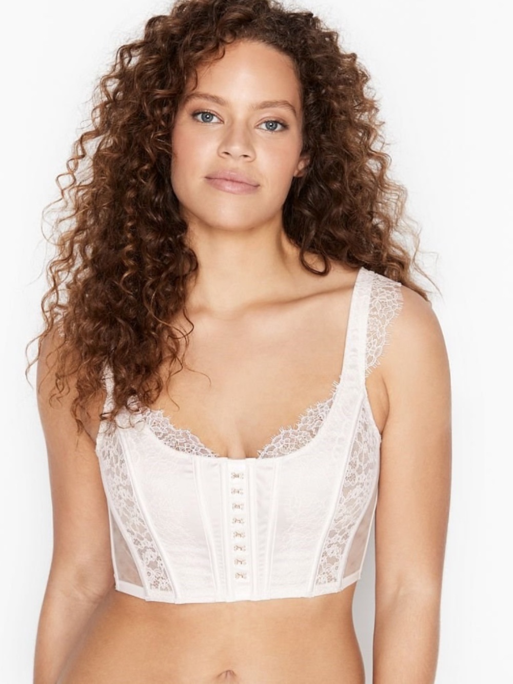 Victorias Secret Dream Angels White Lace Corset Top Bra